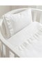 Scalloped Muslin Duvet Cover Set 100X150 cm Elastic Fitted Sheet 70X120 Baby Kids Bed Ecru White Pink - 4