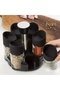 black 6-Jar Revolving Rack, Spices and Seasonings Sets with Rack, Countertop Seasoning Organizer P - 2