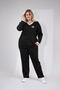 سويت شيرت نسائي كبير الحجم مطرز برقبة على شكل حرف V - 4