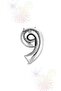 Silver Color 9 Number Foil Balloon 80 cm & 32 Inch Nine Number Balloon
