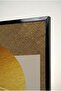 Geometric Patterned Gold Season Concept 3-Piece Glass Table Set with Black Metal Frame for Home and Office - 4