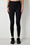 Black High Waist Ribbed Velvet Leggings