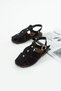 Ovessa Women's Light Sole Strappy Sandals Black Suede - 5