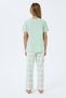 Girl's 2-14 Years Old Cat Printed Short Sleeve Pajama Set Mint - 3