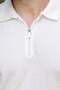 White Polo Collar Knitted Patterned Knitwear Men's T-Shirt E7489 - 3