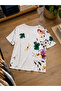 Women's Large Size Comfortable Butterfly Pattern Half Sleeve Satin Mom Blouse T-Shirt - 6