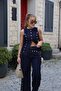 Nox Women's Yellow Studded Detailed Premium Denim Vest - 2