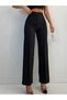 Women's High Waist Palazzo Pants, Flexible Diving Fabric, Gathered Tube Leg, Relaxed Fit, Stylish Women's Trousers