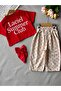 Girls' Hearted Ballon Jeans Red Crop Set - 6
