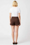 Women's Mini Shorts Normal Waist Asymmetrical Button Detail Woven Fabric Plain Pattern Short Length Slim Fit - 5