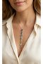 Brass Colorful Zircon Stone Model Silver Color 7 Elements Women's Y Necklace 5886 - Teolsa3387-6334