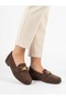 Women's Brown Suede Soft Sole Casual Loafer Shoes - 2