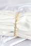 Brass Gold Color Herringbone Model Zircon Stone Women's Bracelet 5886 - Eterna8677-3672 - 3