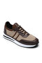 Maratea Beige - Brown Knitwear / Brown Napa Leather Lined Men's Sneaker Shoes - 3