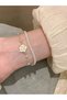 Double Layer Camellia Flower Beaded Bracelet for Women, Suitable for Dresses and Daily Wear, as a Gift for Girlfriends on Christmas and Winter - 4
