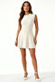 Ecru Sleeveless Crew Neck Knitwear Dress Standard Fit Regular Cut - 8