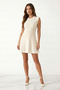 Ecru Sleeveless Crew Neck Knitwear Dress Standard Fit Regular Cut - 4