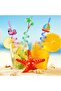 Silk Route - 8 Pcs Reusable Drinking Straws Hawaiian Party, Summer Pool Luau Favor Plastic Straw Decorations Supplies Beach Theme - 2