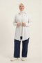 White Plus Size Wide Fit 100% Cotton Muslin Fabric Women's Shirt Tunic - Hajj and Umrah Compatible - 2