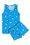 Boy's 100% Cotton Fabric Blue Color Surfer Duck Patterned Underwear Set with Stitched Crotch