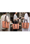 Waxed Canvas Shoulder Bag - Magnetic, Daily Use, Extra Pocket, Tote Bag - 7256 - 5
