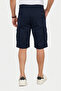 Men's Navy Blue Lycra Gabardine Modern Fit Cargo Capri Shorts–Multi-Pocket Summer Relaxed Fit Shorts 2014 - 6