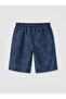Black Knee Length Patterned Men's Swim Shorts - 2