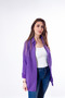Women's Oversize Cotton Linen Purple Shirt - 2