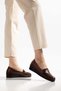 Large Size Genuine Leather Women's Wedge Heeled Casual Shoes Tan Side Stretch - 5