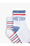 Striped Printed Cotton 2-Piece Sock Set - 3