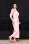 Strapless Dress with Lace Bolero Detail - Pink - 7