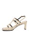 Beige Women's Heeled Sandals - 4
