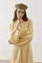 Linen Pleated Zippered Dress Yellow - 5