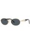 Unisex Women Oval Round Gold Black Metal Retro Uv400 Stylish Classic Sunglasses - 5