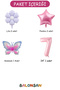 Pink Lilac Themed Butterfly -7- Number Balloon Set - 2
