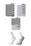 Glb-Stl41414 Gray and White Men's Invisible Socks 15 Pairs