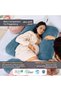 ® G Shaped Full Body Maternity Pillow 57 inch with Removable Velvet Cover for Pregnant Women, Teal - 6