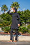 Women's Turtleneck Full Covered Black Long Sleeve Quick Drying Sea Pool Hijab Swimsuit Set