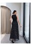 Floral Embroidered Zero-Sleeve Tulle Dress - 5