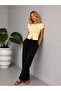 Women's Crew Neck Snap Closure Slim Fit Viscon Blouse 26038 - 2