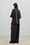 Anthracite Modal Blend T-Shirt Pants Women's Set - 5