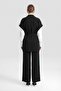Women's Laser Cut Motif Double Suit Set Black 31349 - 4