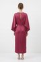 Burgundy Bat Sleeve Slit Satin Midi Dress 252767 - 3