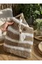 Imported Bohemian Straw Bag Beige White Shoulder Strap Women's Bag Premium Quality - 4