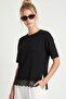 Lace Oversize Seasonal Knitwear Blouse Lyy0146 Black