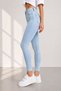 Women's Light Blue High Waist Skinny Fit Slimming Jean Trousers - 3
