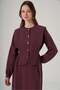 2036 Vest-Style Tencel Dress with Gold Button Detail – Plum - 3