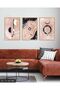 Watercolor Look Abstract Art 3 Piece Wooden Framed Painting Act - 2