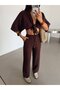 Tied Muslin Kimono Blouse - Brown - 2