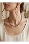 Coral Natural Stone Necklace with Stainless Steel Detail - 2